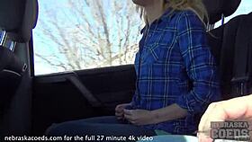 Barely 18 Skinny Blonde Risky Public Masturbating While Driving