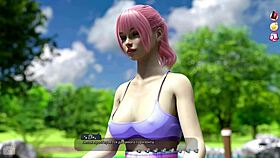 In gameplay, help the blonde hottie with big tits