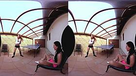 three amazing european pussies dominate table tennis match