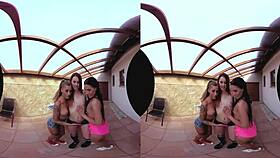 three amazing european pussies dominate table tennis match