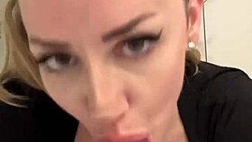 Neighbor Seduction With Ponytail And Moaning, Pussy Lips Teased By Dildo In Miniskirt.