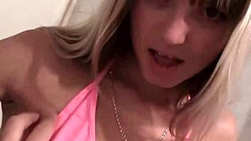 Hot Blonde Waitress Slams Tourist in Bathroom During Break