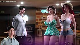 i love my sexy busty stepmom's huge tits in this anime hentai game