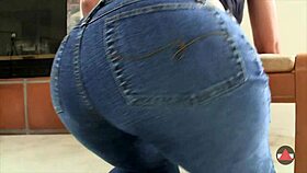 Big ass loving MILF in tight jeans dominates amateur man