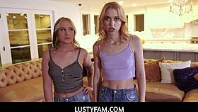 lustyfam - hot cute stepsis chloe cherry and gwen vicious fucked by horny stepbrother