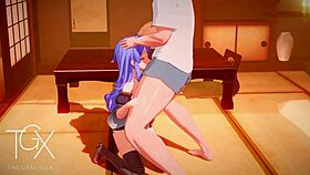 Anime Hentai Game Roxy Sexy Fucks In Various Positions With Blowjob