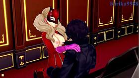 futaba sakura and ann takamaki and ren amamiya intense sex - persona 5 hentai