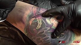 Marie Bossette's Backstage Self-Touch During Tattoo