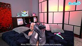 Blonde Teen Cosplays Spider Girl, Teasing Hairy Pussy Orgasm