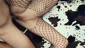 i love my milf wife in fishnets getting her ass stretched