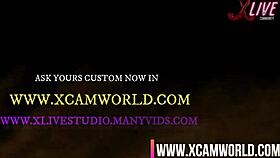 her boyfriend jerks off while she rides another cock.