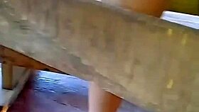 i spyin on this athletic colombiana's legs under her miniskirt