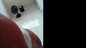 i'm suellen santos, athletic latina, masturbating alone after gym workout