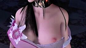 3D Asian cosplay model's wild interracial affair and orgasm