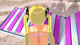 i'm marie rose in bikini having sex on the beach in this 3d anime hentai fantasy