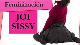 sissy follows joi with feminization miniskirt and condom cei