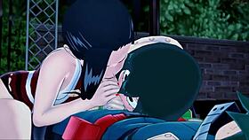 deku, momo, and tsuyu in my hero hentai threesome