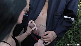 Wow! Mechanic And Boyfriend Tag Team Latina Babe With Deepthroat And Licking!