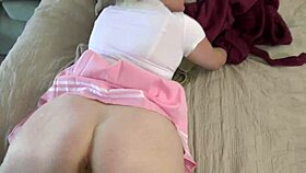 Stepsister convinces stepbrother for fun fucking and creampie