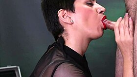 cum dripping from mouth after blowjob and handjob