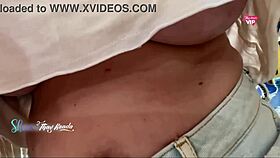 Hot Wife Flashes Big Tits While Shopping Without Bra For Salesman