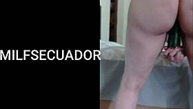 i left them waiting but no men to record so i use this cucumber for my latina milf big ass solo food play