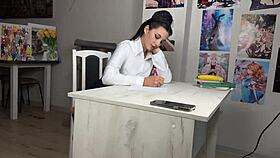 Fucking College Girl During Homework With Cum Inside Freeuse