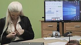 Devious Guy Pays Cash To Slam Busty Blonde Teen 18+ At Office!