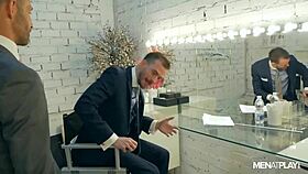 Franky Fox and Vadim Romanov hang out in a changing room