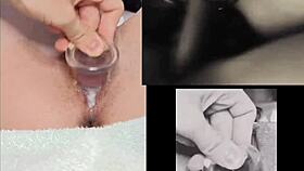 feeling so horny watching lesbian sex, masturbating hard