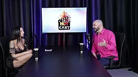 Paulo Avelar and Victoria Beatriz in Sheer Red Lingerie Group Flashing