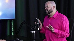 Paulo Avelar and Victoria Beatriz in Sheer Red Lingerie Group Flashing