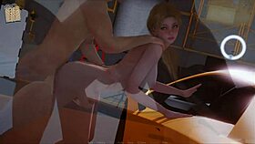 Curvy teen with huge tits takes monster cock in anime