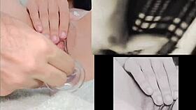 feeling so horny watching lesbian sex, masturbating hard