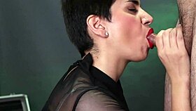 cum dripping from mouth after blowjob and handjob