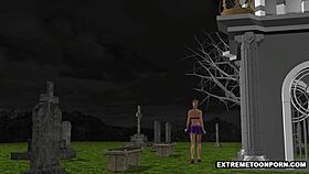3d Babe Gets Double Penetration In A Graveyard