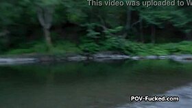 riverside quickie unfolds with a beautiful stranger