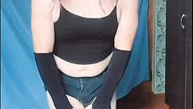 Sissy Crossdresser in Sexy Dress Shows Big Ass White Boy Charm