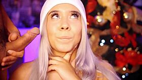 Valentina sucks cock until it's full in her mouth, throat, temple! Wow!