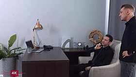 Megan Glock Bent Over in Threesome with BF and Friend for Double Action