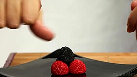 Watch this cfnm handjob cum on candy berries and food, wanna try it?