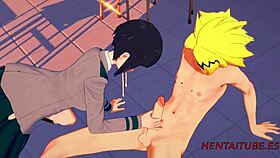 boku no hero hentai jiro kyoka blowjob boobjob 2