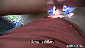 public agent scores with long-haired babe fucking outside! 😜