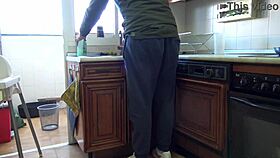 Horny Teen Loves Kitchen Doggystyle With Big Ass Milf