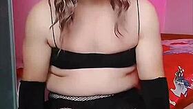 Sissy Crossdresser in Sexy Dress Shows Big Ass White Boy Charm