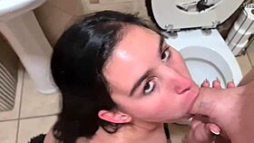 I licked her ass in rimjob then sucked cock for sloppy deepthroat and huge facial