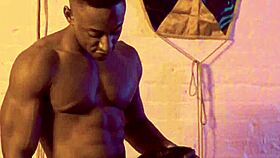 Black Hunk Dominates White Bodybuilder