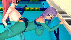 Girl Studying Swimming In Hentai!