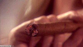 Bartender enjoys cock ride from blonde in lingerie at penthousegold com.