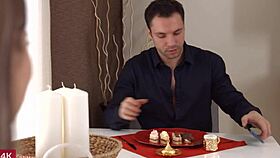 Megan Glock Bent Over in Threesome with BF and Friend for Double Action